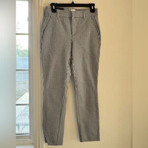 GAP Navy and White Gingham Skinny Ankle Pants